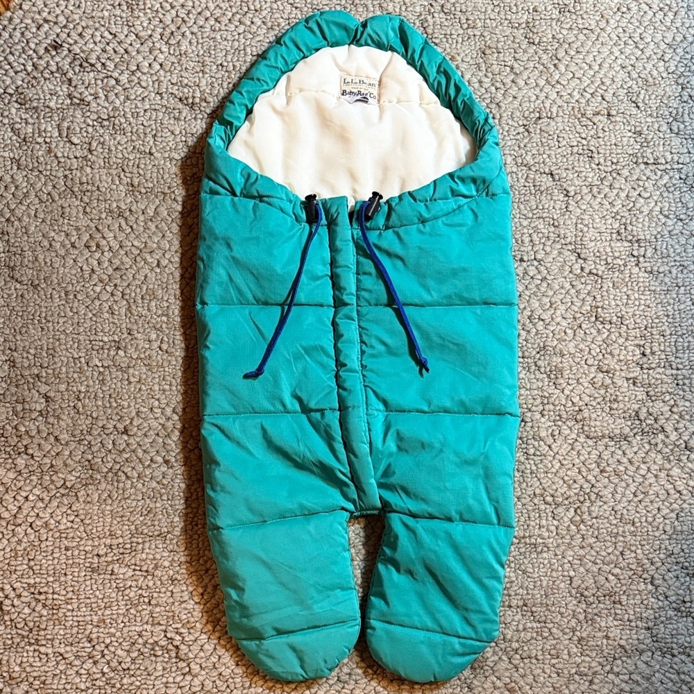 VTG LL Bean Baby Bag Insulated Winter Bunting Teal
